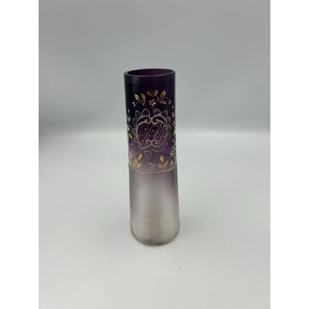 Bohemian Art Glass Cylinder Vase. Moser Or Harrach Circa 1890 1910 Czech Glass